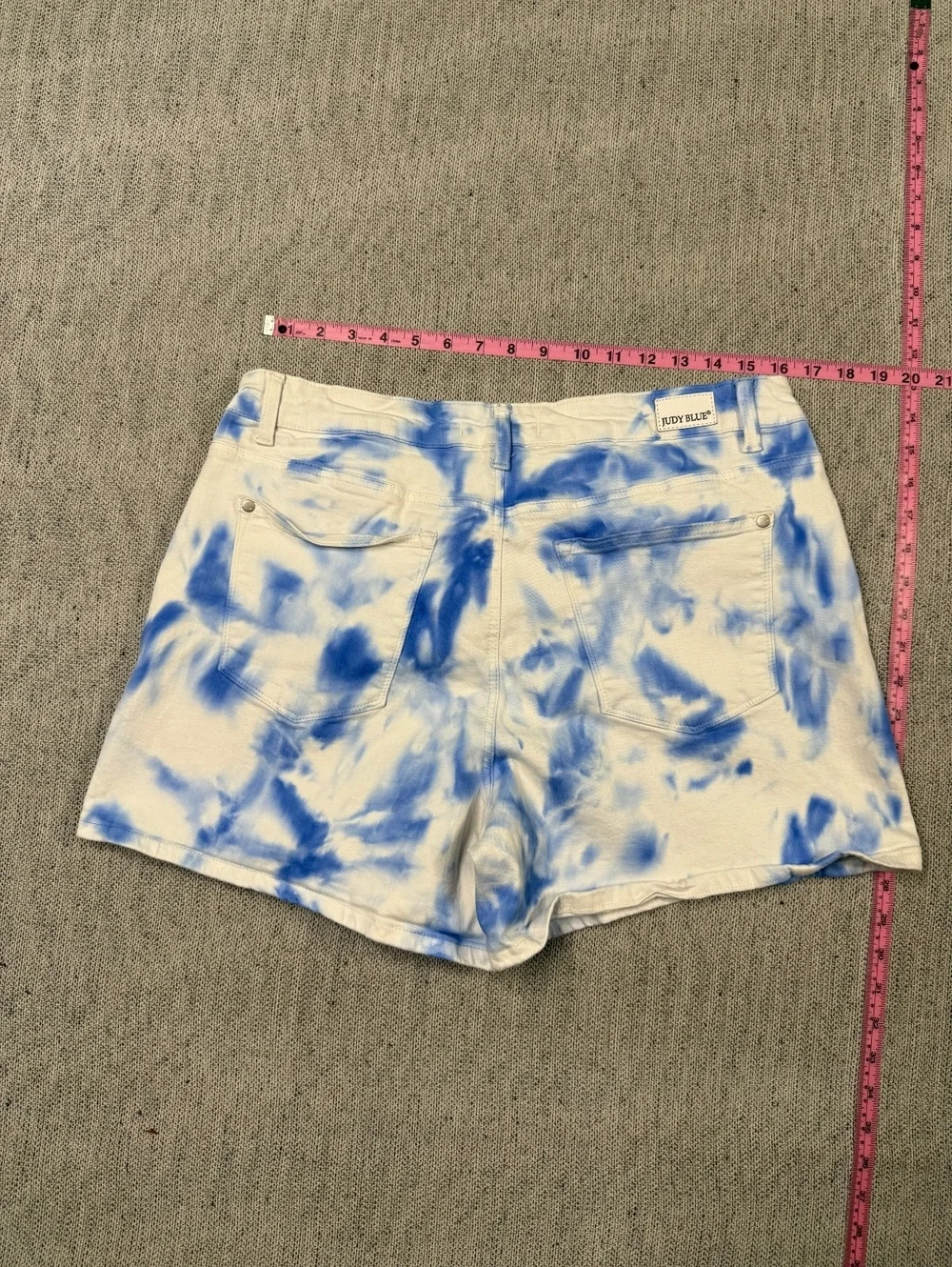 Judy Blue Tie-Dye Denim Shorts Women 1XL Blue White